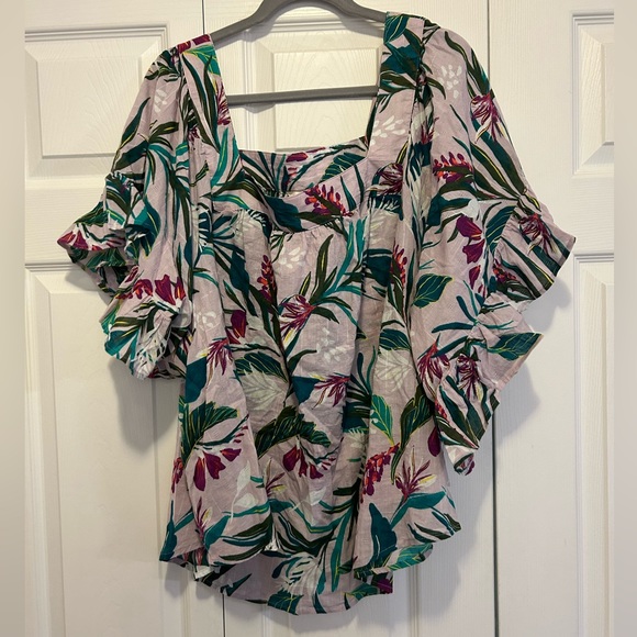 Terra & Sky Tops - BNWT Terra & Sky Size 4X Flowy Purple Floral Blouse Top